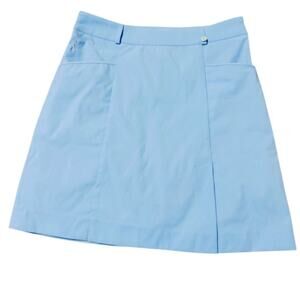 Golfino Skort Womens Size 4 Lt Blue Stretch Polyester Blend Golf Tennis Side Zip